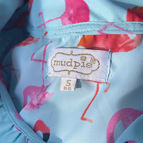 Mud pie Flamingo Top Blouse Sleeveless Ruffle - Picture 4 of 6